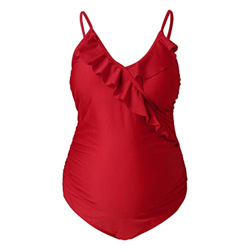 Bikinis Mujer 2020,Sujetador con Relleno Push-up con Volantes y Mujer Embarazada Traje de baño de Maternidad con Volantes de una Pieza