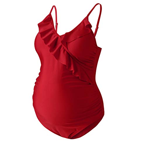 Bikinis Mujer 2020,Sujetador con Relleno Push-up con Volantes y Mujer Embarazada Traje de baño de Maternidad con Volantes de una Pieza