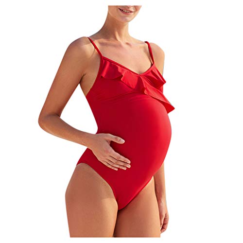 Bikinis Mujer 2020,Sujetador con Relleno Push-up con Volantes y Mujer Embarazada Traje de baño de Maternidad con Volantes de una Pieza