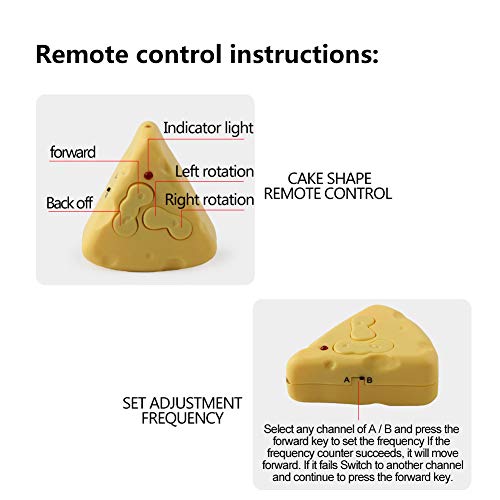 Bikirin Juguete de Ratón para Gatos, Juguete de ratón de felpa realista y cómodo con control remoto inalámbrico, Adecuado para Gatos, Perros y Niños