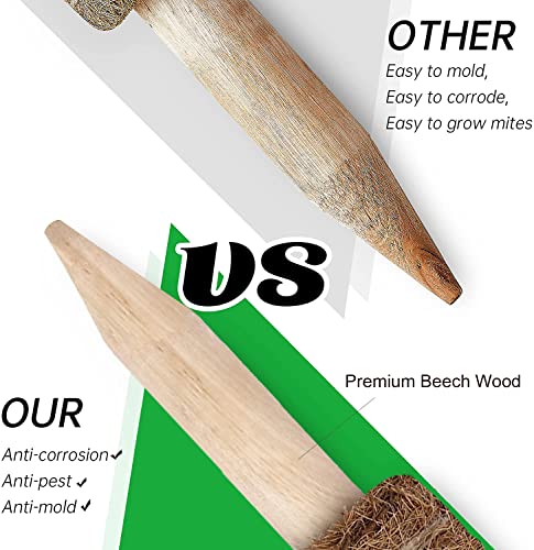 Bilivry Palo de Tótem de Coco: 40cm Palo de Musgo de Coco | Moss Pole para Extensión de Plantas Trepadoras, con Brida de Cables - Etiquetas - Cuerda de Yute | 2 Soportes Estacas de jardín