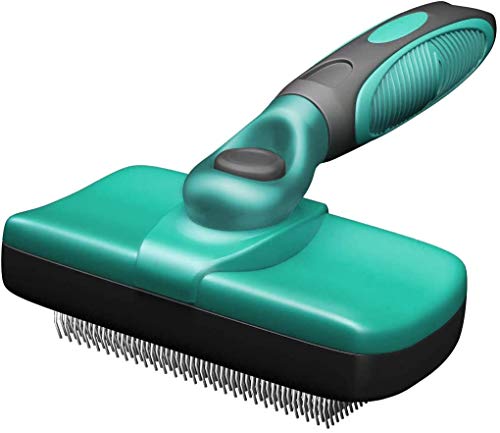 Bingobang Cepillo para mascotas para perros y gatos para pelo largo, elimina el 95% de los pelos muertos y el pelo suelto, adecuado para perros y gatos de pelo medio y largo (verde)