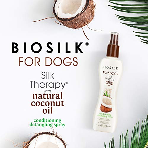 BioSilk for Dogs Terapia de Seda Que acondiciona el espray desenredante con el Aceite de Coco orgánico, Claro