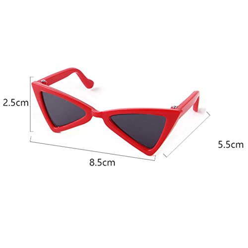 bismarckbeer Gafas de Sol Mascotas Divertidas Mascotas Gato Gafas de Sol Gafas de Sol Suministros fáciles de Transportar Larga Vida útil Rojo Negro