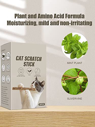 Blu7ive 30 unids varitas gato masticar juguetes naturales palos limpieza dientes gato molar herramientas gatito hierba gatera palo