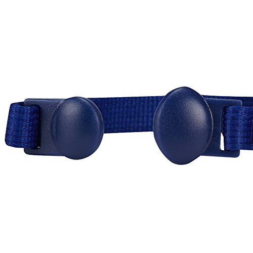 Blueberry Pet Pack of 1 Timeless Navy Blue Breakaway Adjustable Chic Fish Print Handmade Bow Tie Cat Collar with European Crystal Bead on Fish Charm, Neck 23cm-33cm Bow 6cm * 4.5cm