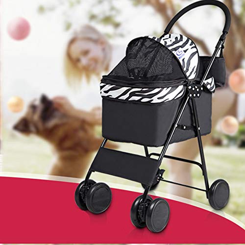 BNMY Cochecito Mascotas Plegable Perros Gatos Carrito Ruedas Giran 360º,B