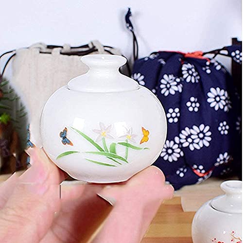 BOCbco Cremation Urns Weewsake Cremation Urns Urns Decorativos para Cenizas Humanas Adulto, Cerámica Hecha a Mano a Prueba de Humedad a Prueba de Humedad Frascos de Cremación de Las Urnas, Urna de Ent