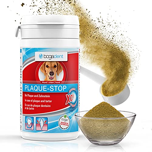 Bogadent - Plaque-Stop - Protección Dental para Perros, 70g, Polvo para Eliminar Sarro y Placa, Cuidado Contra el Mal Aliento, Refrescante, Elimina el Sarro Fácilmente, Limpieza Dental, UBO0727
