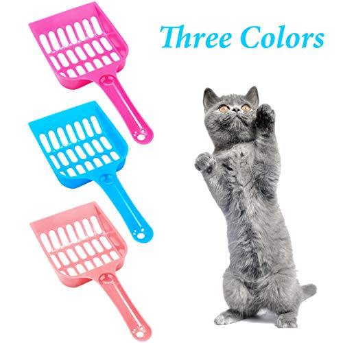 BoloShine Pala para Lecho Bandejas, 3 Unidades Plástico de Arena Recogedor de Arena para Gatos para Mascotas Tamiz Perros de Cucharas Alimentos Arena Limpieza Herramienta