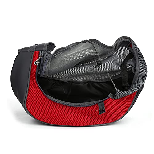 Bolso Perro Pequeño, Dog Carrier Sling Bag con Bandolera Ajustable Transportín Perro para Mascotas Perros y Gatos Bolso de Hombro para Mascotas Transportín para Perros hasta 5 kg (Rojo)