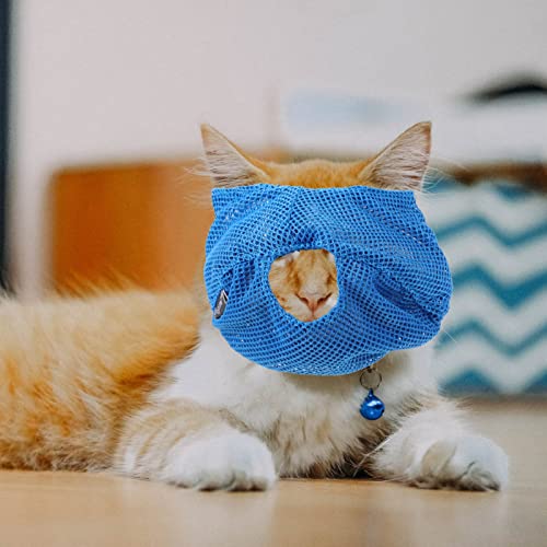 Bozal de Gato Hocico de Malla Transpirable: Bolsas de Asiento de Preparación para Mascotas Gatos de Morder Masticar Anti Bite Anti Meow Suministros Suministros S
