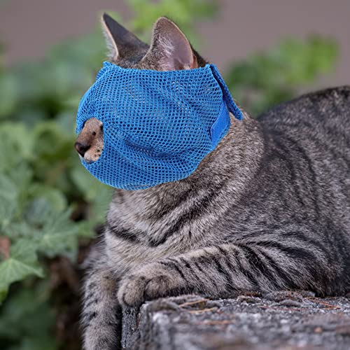 Bozal de Gato Hocico de Malla Transpirable: Bolsas de Asiento de Preparación para Mascotas Gatos de Morder Masticar Anti Bite Anti Meow Suministros Suministros S