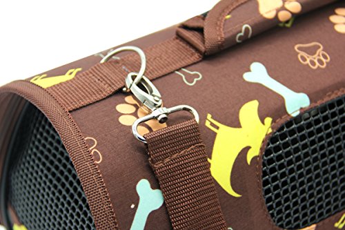 BPS® Transportín Portador Bolsa Bolso de Tela para Mascotas Perros Gatos Animales Transportadoras 3 Tamaños S/M/L Elegir (S, Marrón) BPS-5638M