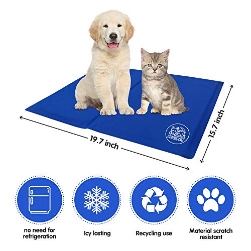 Bravpet Alfombra Refrescante , Relleno Autorefrigerante para mascotas, Comodidad para Perros y Gatos (L)