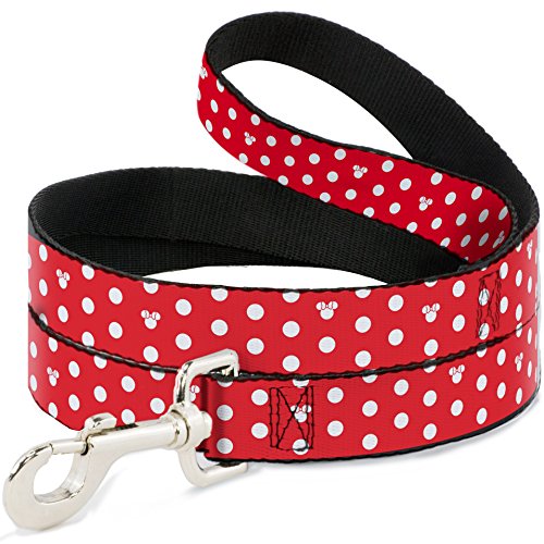 Buckle Down Disney Minnie Mouse Lunares/Mini Silueta Rojo/Blanco Perro Correa 1,0 cm de Ancho