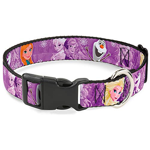 Buckle Down Frozen Anna/Elsa/Olaf Poses/Escenas Morado plástico Clip Collar