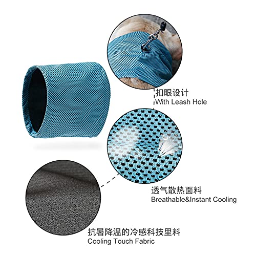 Bufandas Protectoras de Protección Solar, Ropa Refrescante para Mascotas Bufanda de Enfriamiento para Mascotas para Perros/Gatos,Blue,M(Neck45cm)