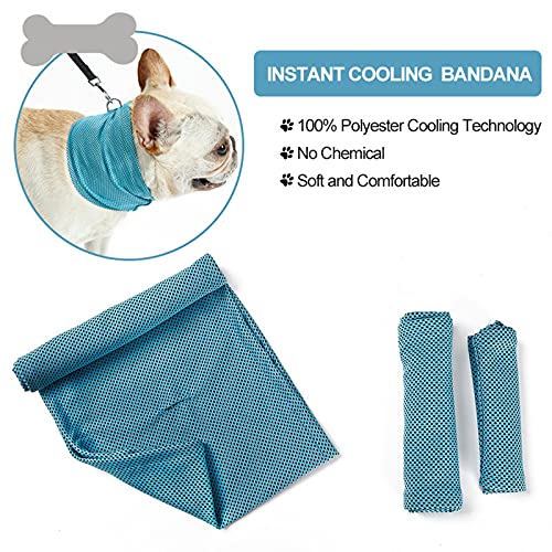 Bufandas Protectoras de Protección Solar, Ropa Refrescante para Mascotas Bufanda de Enfriamiento para Mascotas para Perros/Gatos,Blue,M(Neck45cm)