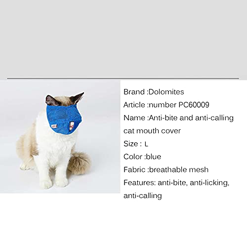 bysonice Bozales para Gatos Funda de Malla Malla de poliéster Bozales para Gatos Manga Ajustable Bozal de Tela para Gatitos Anti-mordida Limpieza para Gatos Bolsa para la Cabeza para baño
