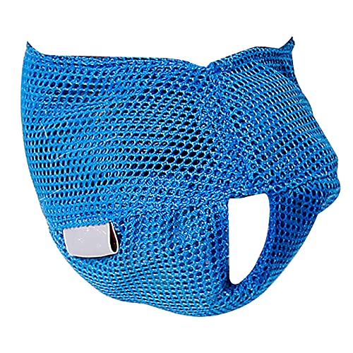 bysonice Bozales para Gatos Funda de Malla Malla de poliéster Bozales para Gatos Manga Ajustable Bozal de Tela para Gatitos Anti-mordida Limpieza para Gatos Bolsa para la Cabeza para baño