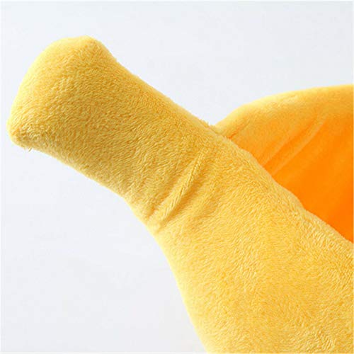 BYYLECL Linda casa de cama de plátano para gatos, cueva de cama para gatos, suave y cálida para mascotas, cojín de felpa para gatitos, gatos, perros