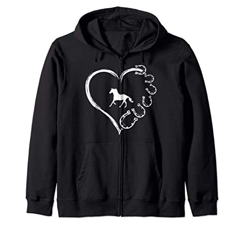 Caballo lindo Amor de herradura Corazón Caballo de regalo Ca Sudadera con Capucha