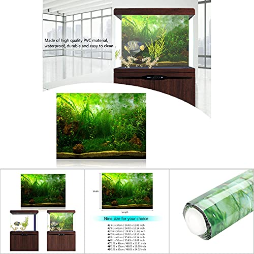 Caiqinlen Papel de decoración de pecera, póster de decoración de Acuario, Estilo de Hierba de Agua de PVC para pecera de Acuario(76 * 30cm)