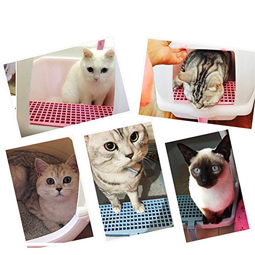 Caja de arena para gatos Cubierta Transparente Encerrada Recepción Sartén Gato De Interior Abierto Y El Uso De Los Contenedores Gran caja de arena para mascotas ( Color : Azul , tamaño : 42*40*53cm )