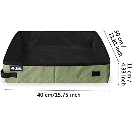 Caja de Arena para Gatos Plegable ,Impermeable Caja de Arena Plegable para Gatos ,Ligero ,Caja de Arena para Mascotas ,para Viajes, Exteriores, Parque (Verde)