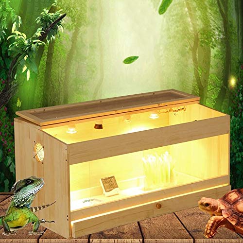 Caja de madera maciza de Vivarium, Crianza Ver lagarto tortuga serpiente jaula Hábitat cisterna de transporte Caja de Pet Shop caja del gato del perro casa del animal doméstico ( Size : 80*40*40CM )