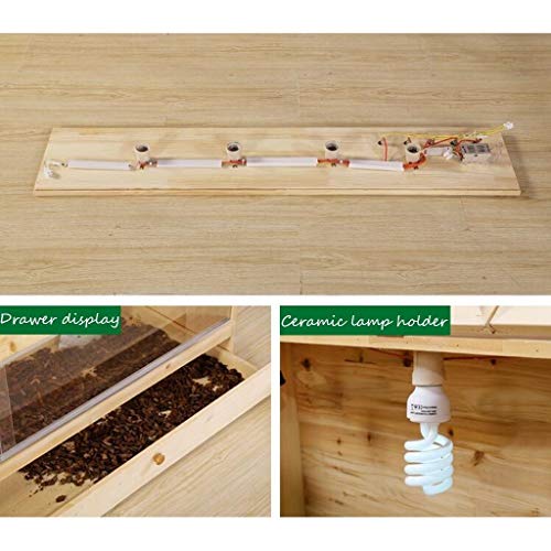Caja de madera maciza de Vivarium, Crianza Ver lagarto tortuga serpiente jaula Hábitat cisterna de transporte Caja de Pet Shop caja del gato del perro casa del animal doméstico ( Size : 80*40*40CM )