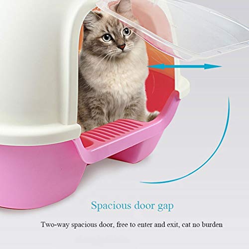 Cajas de arena Lavabo for gatos Completamente cerrado Inodoro grande cerrado for gatos Gato doméstico for mascotas Artículos for gatos Café Color Puerta doble Espacio grande Caja de arena grande