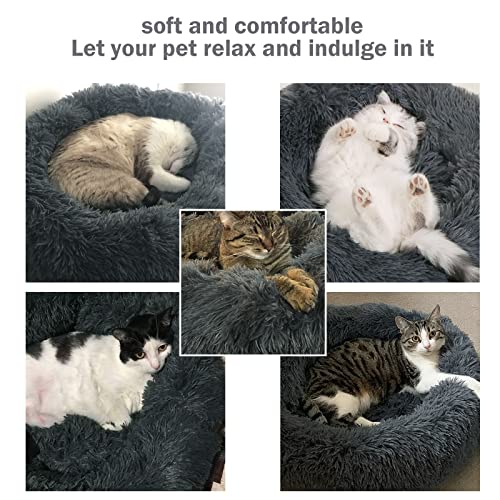 Cama para Perros Gatos Antiestres Mediano - Camas Cojin Relajante Redonda Suave Felpa Lavables, Cálido Cama Interior Invierno para Mascotas y Cachorro Medianos Pequeños