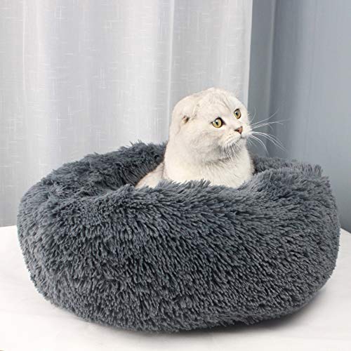 Cama Perro Gato Camas para Perros Pequeños Cama para Mascotas para Gatos Cama Redonda de Felpa (40 cm)
