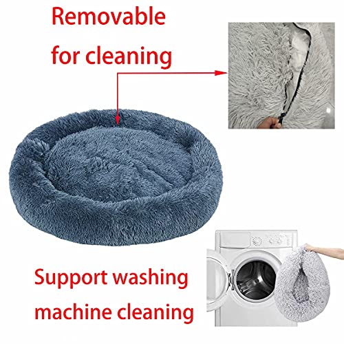 Cama Perro Grande Cama Antiestres Perro Funda Extraíble Donut Perro Cama Banda Antideslizante Parte Inferior Lavables,X/S/L/XL, Rosa/Gris Claro/Gris Oscuro/Rojo/Marrón Claro(Gris Oscuro，120cm)