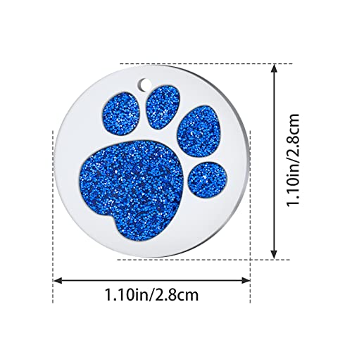 CAMAL Chapa Perro Grabada, Placas Identificativas Perros Personalizables, Medalla Purpurina Para Gatos y Perros con Diferentes Formas (Ronda)