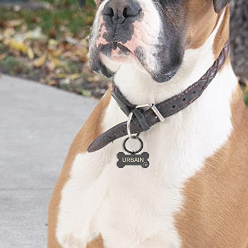 CAMAL Placas para Perros Grabadas Acero Inoxidable, Placas Identificativas Perros Personalizables para Collar Perro Gato Mascota, Chapa Perro Grabada, Forma de Hueso (Oro Rosa, Grande)