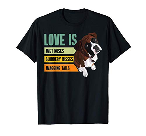 Camisa para perro bóxer, el amor es la nariz mojada, los Camiseta