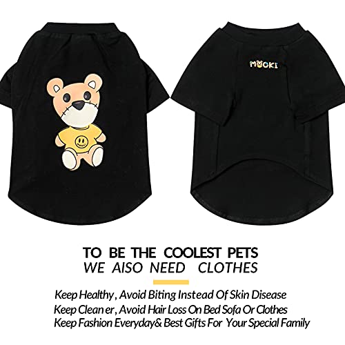Camiseta de manga corta para perro, color negro, primavera, verano, para cachorros, pequeños, medianos, grandes, gatos, perros, con patrón de osos de diseñador, 14.99 (oso negro, 3XL)
