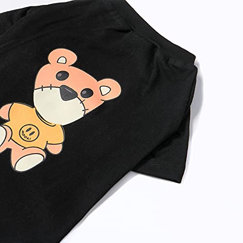 Camiseta de manga corta para perro, color negro, primavera, verano, para cachorros, pequeños, medianos, grandes, gatos, perros, con patrón de osos de diseñador, 14.99 (oso negro, 3XL)
