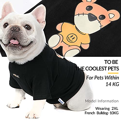 Camiseta de manga corta para perro, color negro, primavera, verano, para cachorros, pequeños, medianos, grandes, gatos, perros, con patrón de osos de diseñador, 14.99 (oso negro, 3XL)