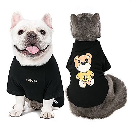 Camiseta de manga corta para perro, color negro, primavera, verano, para cachorros, pequeños, medianos, grandes, gatos, perros, con patrón de osos de diseñador, 14.99 (oso negro, 3XL)