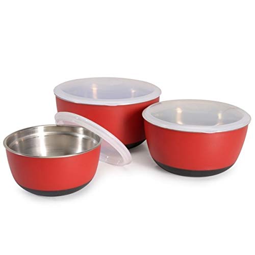 Camon - Cuenco Antideslizante Revestido de plástico, 4 l, 26 cm de diámetro