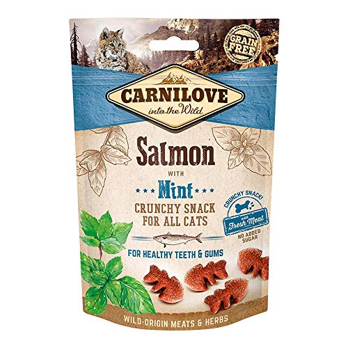 Carnilove Crunchy Snack Salmon & Mint Premios para Gato 50G - Paquete de 30 x 1.67 gr - Total: 50 gr