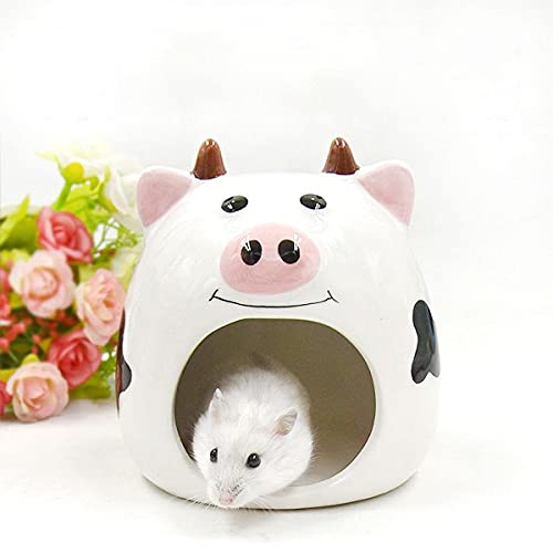 Casa de Cerámica para Hámster, DBAILY Dibujos Animados Hideout Hámster de Verano Adorable Duradera Nido de Animales Pequeños para Chinchilla Ardilla Gerbil Sirio (S)