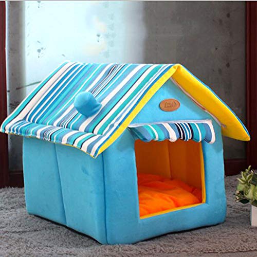 Casa Lujosa del Perro De La Cama del Gato, Casa Casera Plegable del Gato del Animal Doméstico De La Forma, Casa Suave del Gatito De La Cama del Invierno del Gatito Suave Nido De,Brown,M