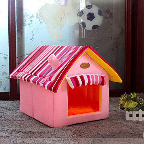 Casa Lujosa del Perro De La Cama del Gato, Casa Casera Plegable del Gato del Animal Doméstico De La Forma, Casa Suave del Gatito De La Cama del Invierno del Gatito Suave Nido De,Brown,M