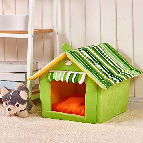 Casa Lujosa del Perro De La Cama del Gato, Casa Casera Plegable del Gato del Animal Doméstico De La Forma, Casa Suave del Gatito De La Cama del Invierno del Gatito Suave Nido De,Brown,M