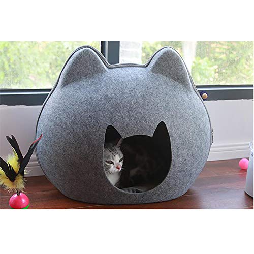 Casa para gatos, cama extraíble para gatos, saco de dormir para cuevas, casa para mascotas, cesta para gatos con cojín, tela de fieltro, nido para cachorros, gatos, suministros para dormir para perros